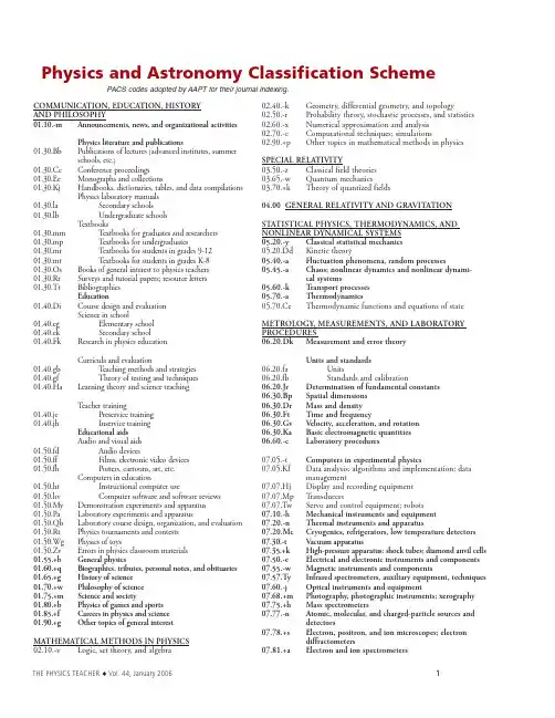 Physics and Astronomy Classification Scheme