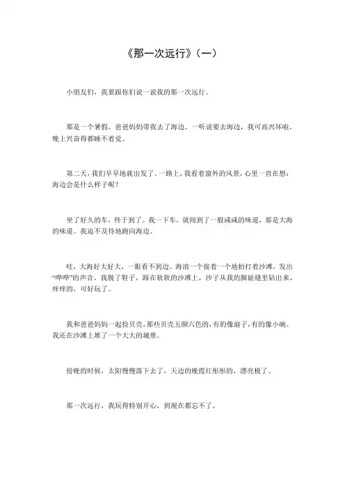 那一次远行作文600字