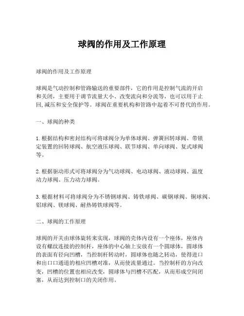 球阀的作用及工作原理