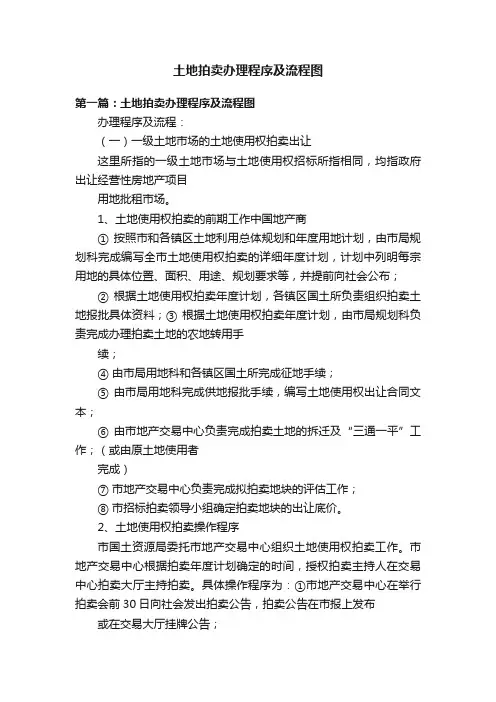 土地拍卖办理程序及流程图