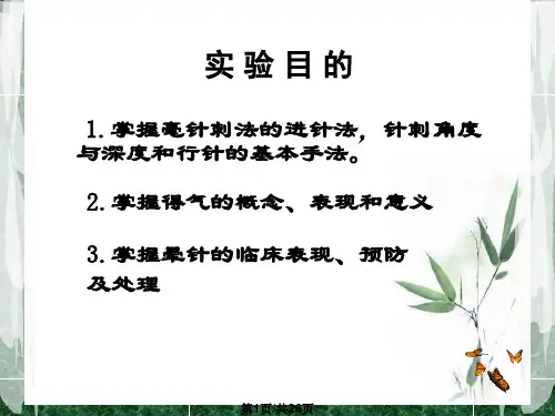 毫针刺法实验实践课PPT课件