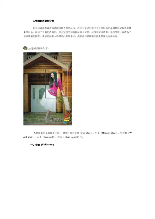 人物摄影的景别分类