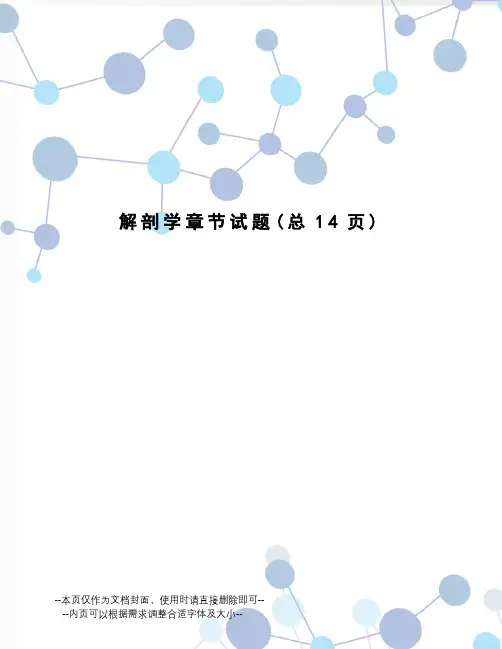 解剖学章节试题