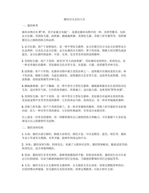 猫知识点总结大全