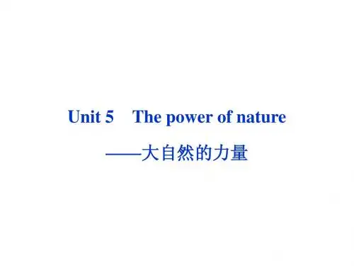 2013高考英语一轮总复习优化(山东专用)：Unit5 The power of nature