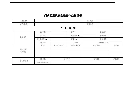 门式起重机安全检查作业指导书