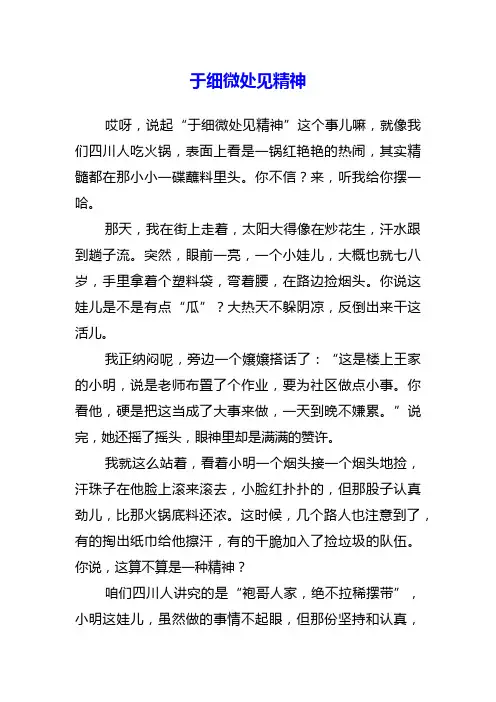 于细微处见精神作文 高中