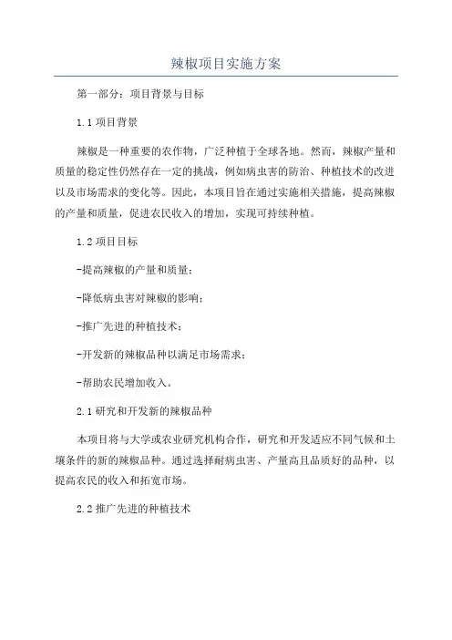 辣椒项目实施方案