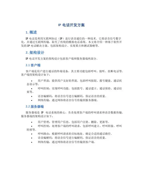 ip电话开发方案