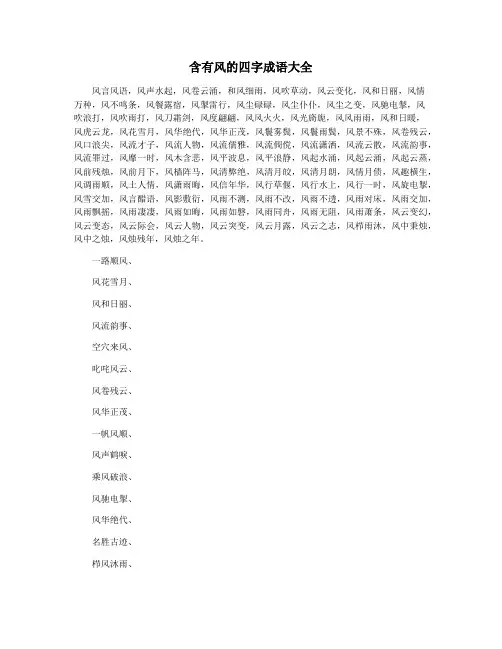 含有风的四字成语大全