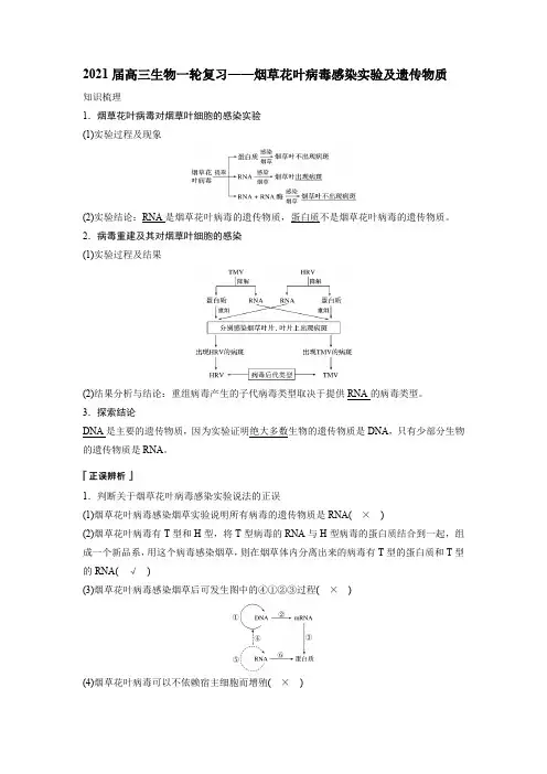 2021届高三生物一轮复习——烟草花叶病毒感染实验及遗传物质
