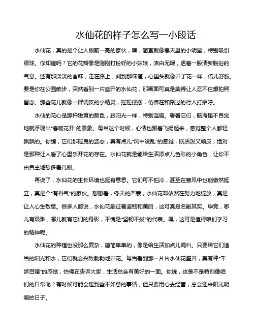 水仙花的样子怎么写一小段话