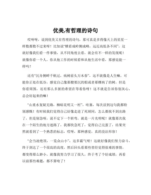 优美,有哲理的诗句