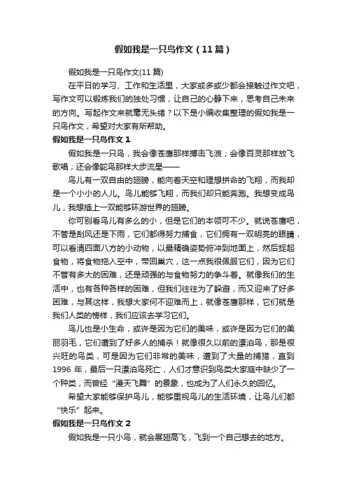 假如我是一只鸟作文（11篇）