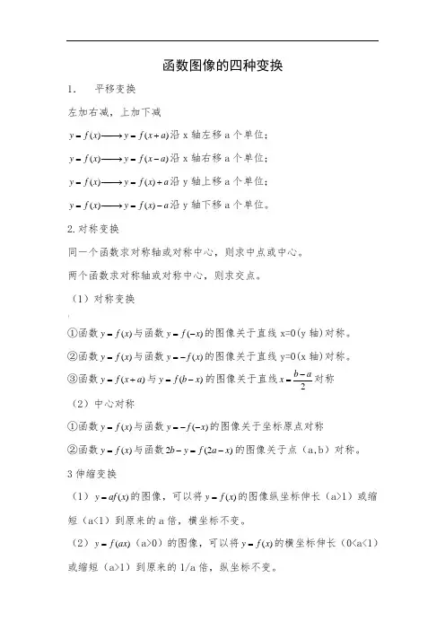 函数图像的四种变换形式
