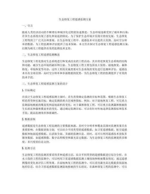 生态修复工程遥感监测方案
