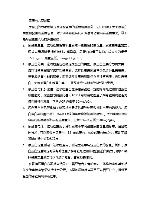 尿蛋白六项详解