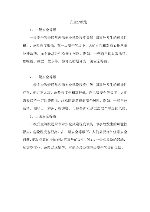 安全分级别