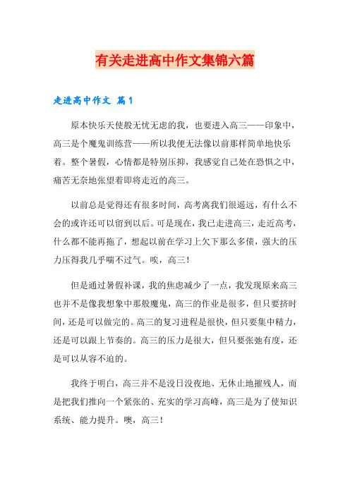 有关走进高中作文集锦六篇