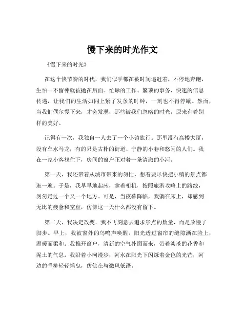 慢下来的时光作文