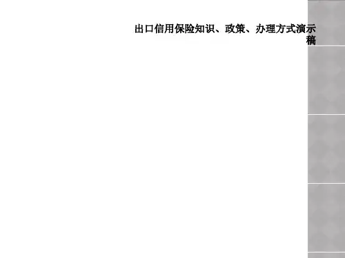 出口信用保险知识、政策、办理方式演示稿