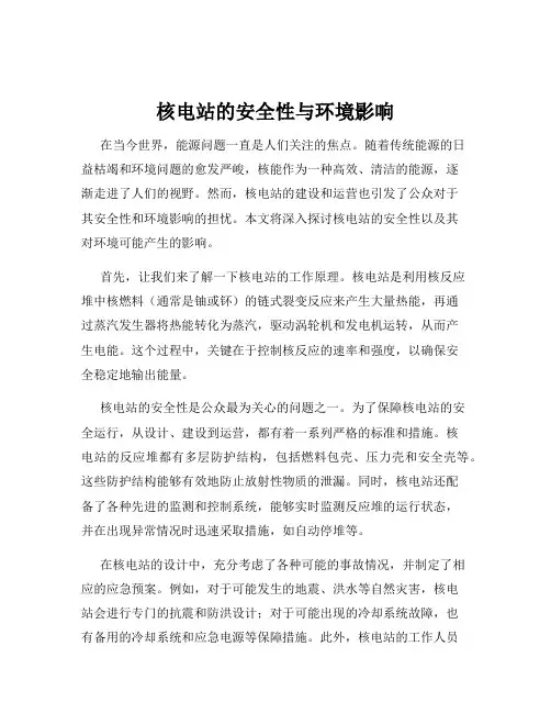 核电站的安全性与环境影响