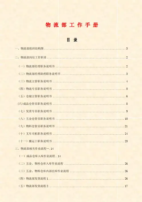 最新精品商务资料 物流部工作手册