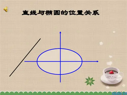 直线和椭圆的位置关系说课课件
