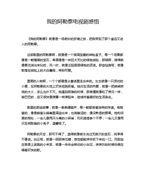 我的阿勒泰电视剧感悟