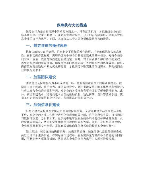 保障执行力的措施