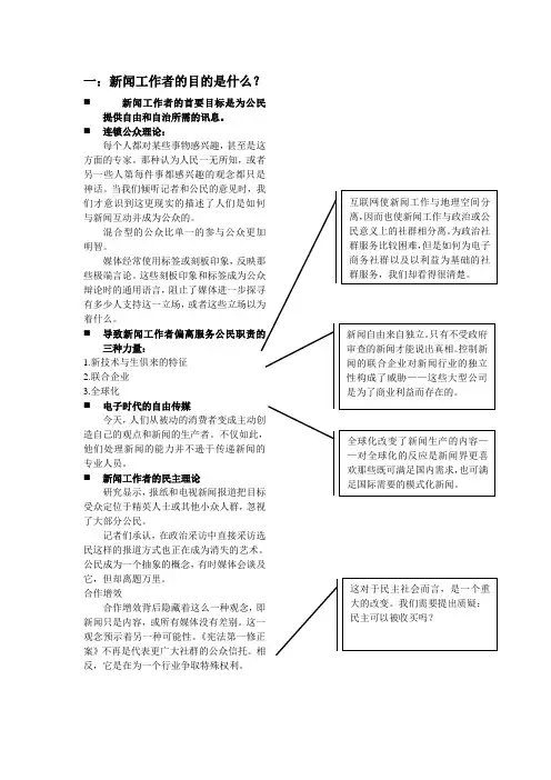 《新闻的十大基本原则》读书笔记