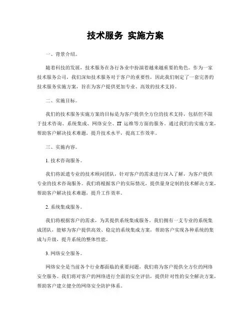 技术服务 实施方案