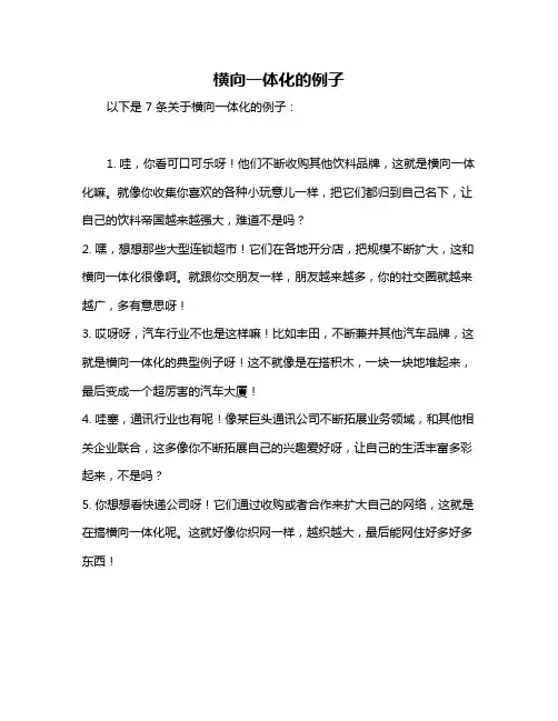 横向一体化的例子