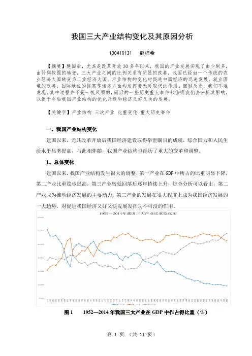 我国三大产业结构变化分析改 赵梓希