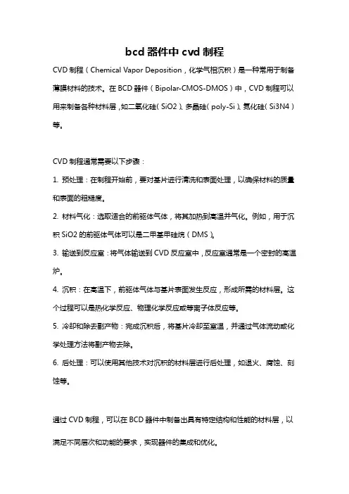 bcd器件中cvd制程