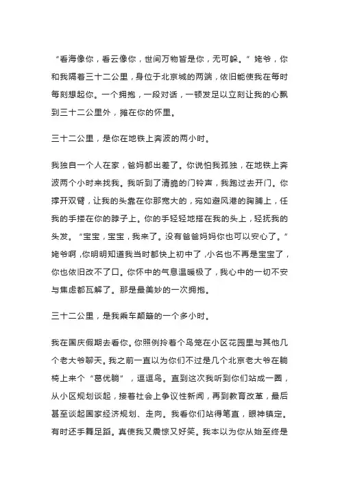 初中满分作文距离