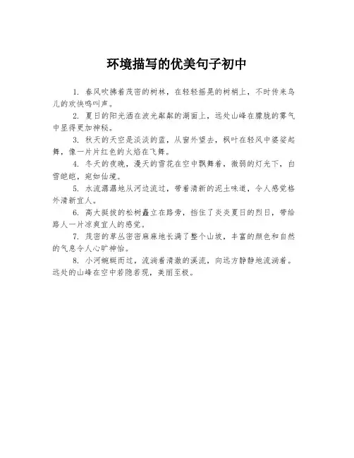 环境描写的优美句子初中