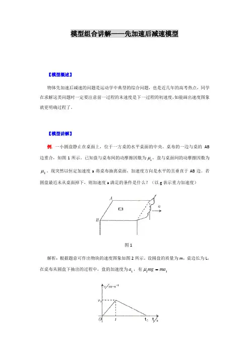 模型组合讲解——先加速后减速模型解读