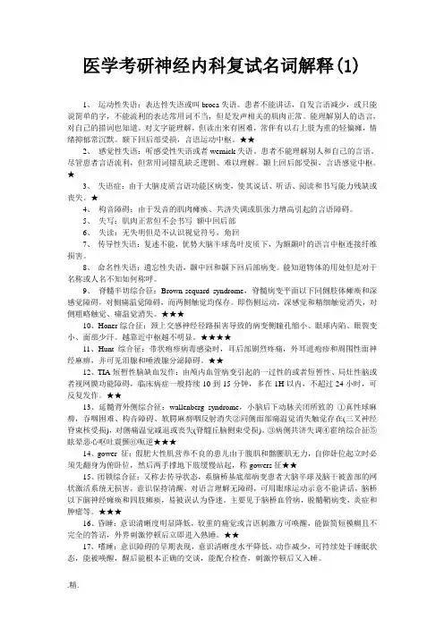 医学考研神经内科复试名词解释(1)经典.doc