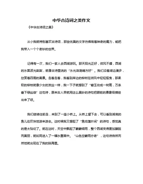 中华古诗词之美作文