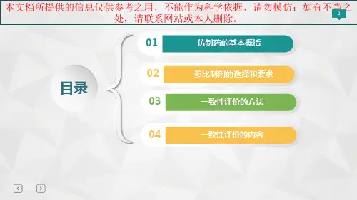 仿制药一致性评价培训课件