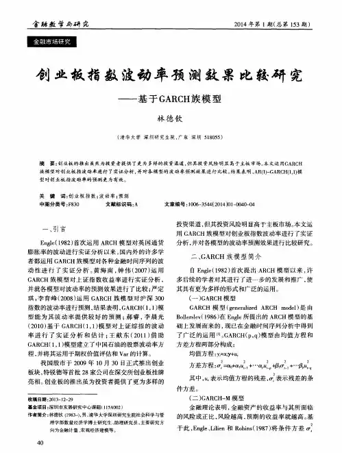 创业板指数波动率预测效果比较研究——基于GARCH族模型