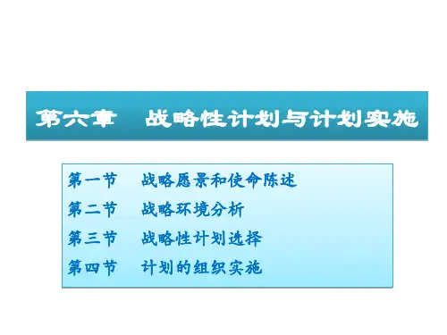 《管理学》战略性计划与计划实施