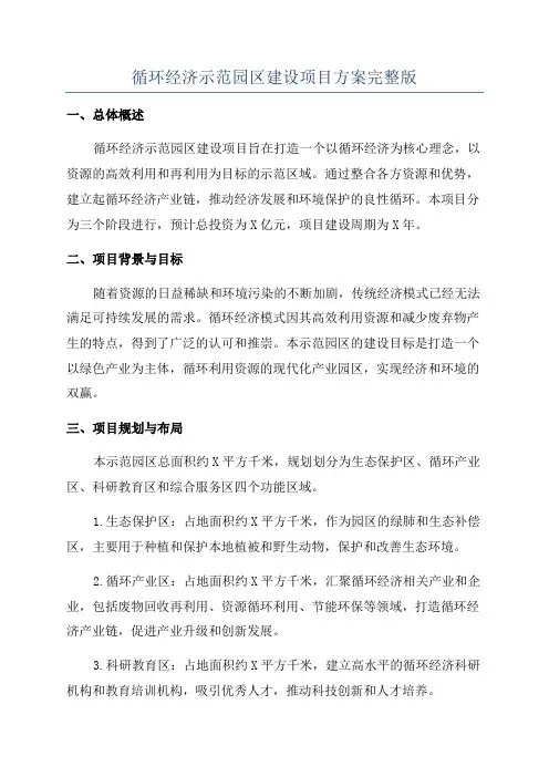 循环经济示范园区建设项目方案完整版