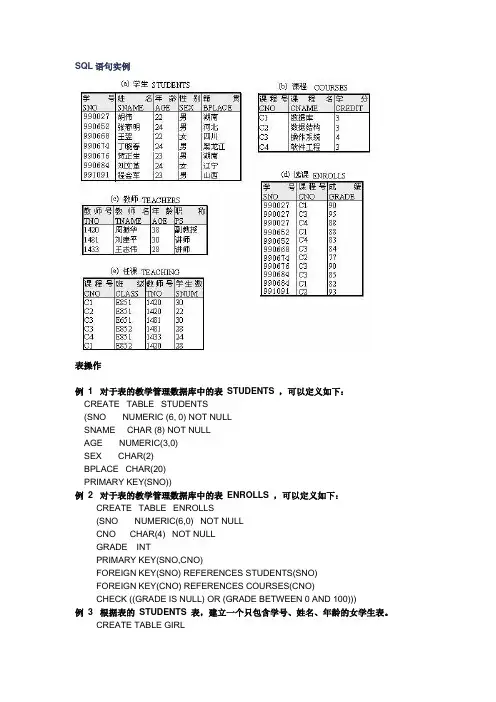 SQL语句大全实例