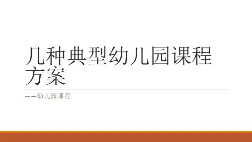 几种典型幼儿园课程方案