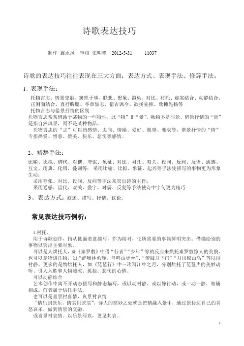 诗歌艺术手法