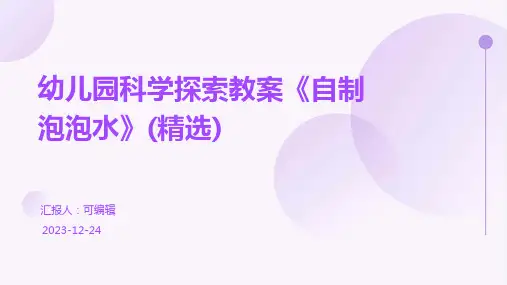 幼儿园科学探索教案《自制泡泡水》(精选)ppt