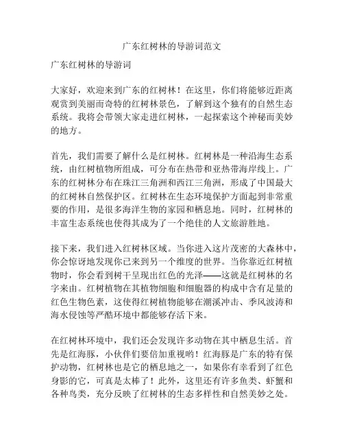 广东红树林的导游词范文