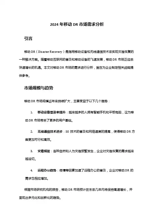 2024年移动DR市场需求分析